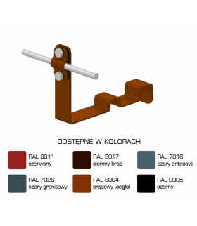 Uchwyt dachówkowy profilowany prosty Z-śr. WZÓR 23 H 10cm /LA/ TYP AN-25W/LA/