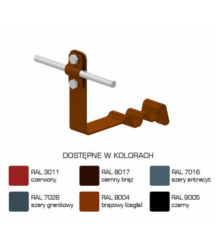 Uchwyt dachówkowy profilowany prosty Z-śr. WZÓR 25 H 10cm /LA/ TYP AN-26B/LA/
