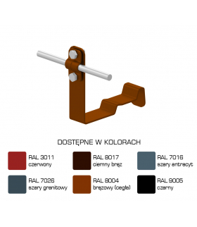 Uchwyt dachówkowy profilowany prosty Z-śr. WZÓR 29 H 10cm /LA/ TYP AN-26F/LA/