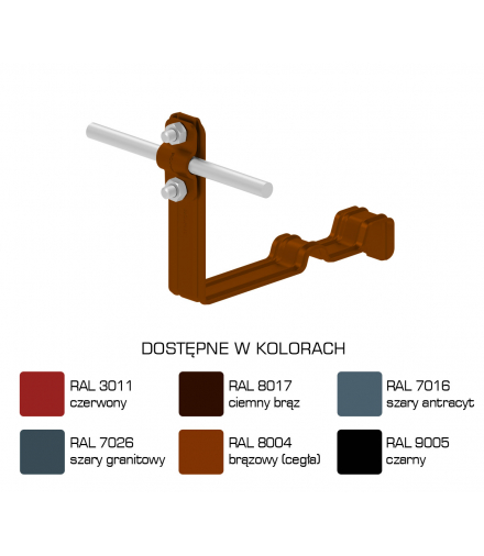 Uchwyt dachówkowy profilowany prosty Z-śr. WZÓR 3 H 10cm /LA/ TYP AN-24G/LA/-N