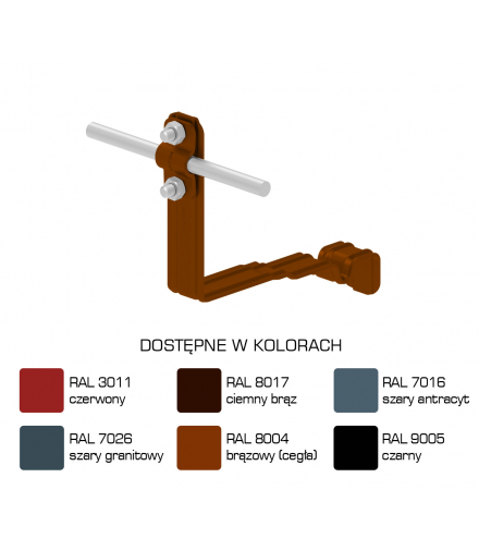 Uchwyt dachówkowy profilowany prosty Z-śr. WZÓR 31 H 10cm /LA/ TYP AN-26H/LA/-N