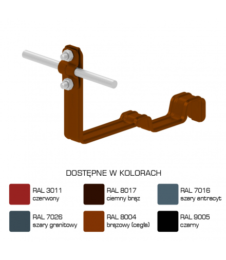 Uchwyt dachówkowy profilowany prosty Z-śr. WZÓR 34 H 10cm /LA/ TYP AN-26L/LA/-N