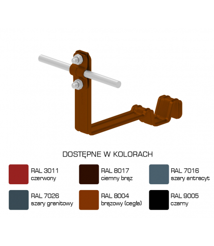 Uchwyt dachówkowy profilowany prosty Z-śr. WZÓR 7 H 10cm /LA/ TYP AN-25C/LA/-N