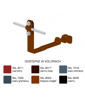 Uchwyt dachówkowy profilowany prosty Z-śr. WZÓR 9 H 10cm /LA/ TYP AN-25E/LA/-N