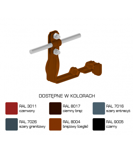 Uchwyt dachówkowy profilowany skręcony Z-śr. WZÓR 1 H 10cm /LA/ TYP AN-27C/LA/-N