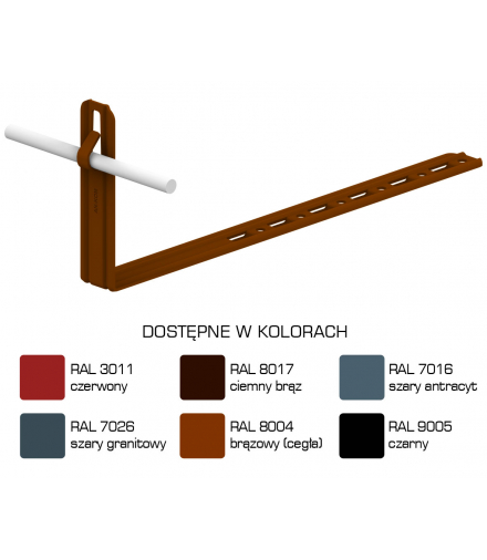 Uchwyt dachówkowy regulowany prosty Z-zag. L 28cm,H 10,4cm /LA/ TYP AN-19KL/LA/-N