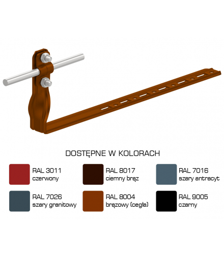 Uchwyt dachówkowy regulowany skręcony Z-śruba L 28cm,H 11,6cm /LA/ TYP AN-28K/LA/-N