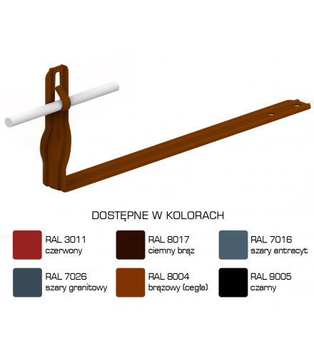 Uchwyt dachówkowy uniwersalny skręcony Z-zag. L 42cm,H 10,4cm /LA/ TYP AN-23A/LA/-N