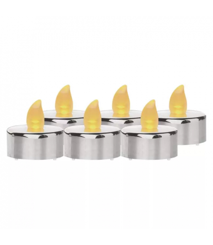 Świeczki tealight srebrne 6x CR2032, vintage, kpl. 6 szt EMOS Lighting DCCV12