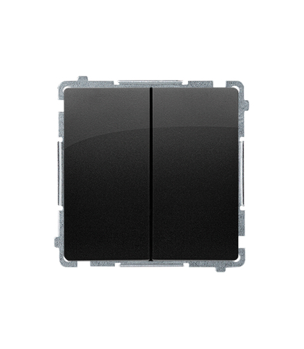 Łącznik schodowy podwójny (moduł) 10AX 230V, zaciski śrubowe, czarny mat BMW6/2.01/49