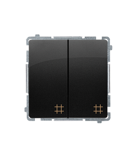 Łącznik krzyżowy podwójny 10AX 250V, szybkozłącza, czarny mat BMW7/2.01/49