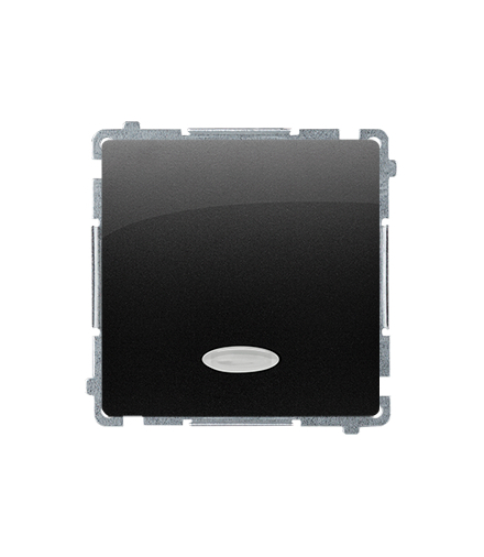 Łącznik krzyżowy z podświetleniem bez piktogramu LED nie wymienialny kolor: niebieski (moduł) 10AX 250V, szybkozłącza, czarny mat BMW7L.01/X/49