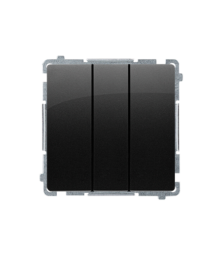 Łacznik potrójny z podświetleniem LED nie wymienialny kolor: niebieski (moduł) 10AX 250V, szybkozłącza, czarny mat BMW31L.01/49