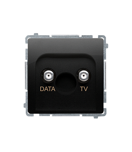 Gniazdo antenowe TV-DATA tłum.:5dB czarny mat BMAD1.01/49