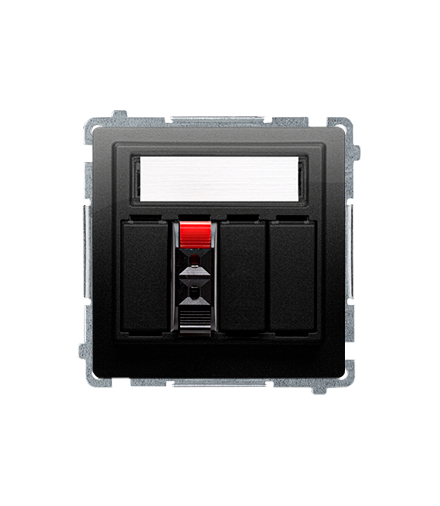 Gniazdo głośnikowe 1-krotne z polem opisowym czarny mat BMGL31.01/49