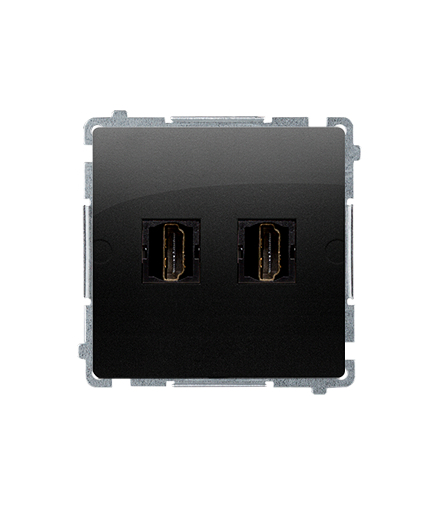 Gniazdo HDMI podwójne czarny mat BMGHDMI2.01/49