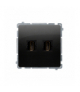 Gniazdo HDMI podwójne czarny mat BMGHDMI2.01/49