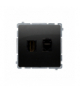 Gniazdo HDMI + komputerowe RJ45 kat.6. czarny mat BMGHRJ45.01/49