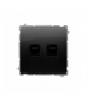 Gniazdo komputerowe podwójne RJ45 kategoria 5e (moduł) czarny mat BMF52.02/49