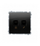 Gniazdo komputerowe RJ45 kategoria 5e + telefoniczne RJ11 (moduł) czarny mat BMF5T.02/49