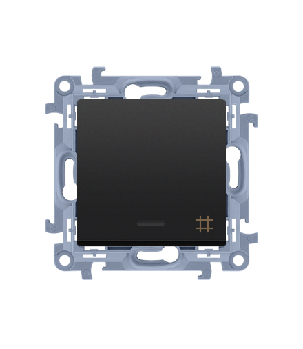 Łącznik krzyżowy z podświetleniem LED (moduł) 10AX, 250V, zaciski śrubowe, czarny mat Simon10 CW7L.01/49