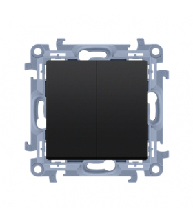 Łącznik świecznikowy z podświetleniem LED i do wersji IP44 (moduł) 10AX, 250V, zaciski śrubowe, czarny mat !Posiada wkładkę uszczelniającą pod klawisze Simon10 CW5BL.01/49