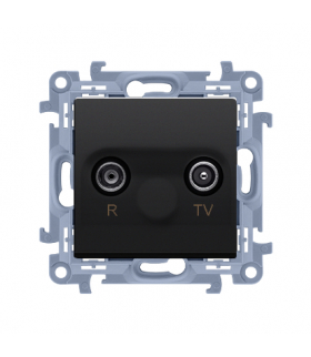 Gniazdo antenowe R-TV końcowe separowane (moduł), 1x wejście: 5-862 MHz, czarny mat Simon10 CAK.01/49