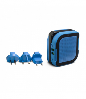 Głośnik Bluetooth z powerbankiem i przejściówkami podróżnymi BS600