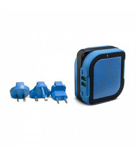 Głośnik Bluetooth z powerbankiem i przejściówkami podróżnymi BS600