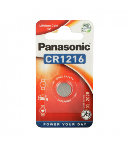 Bateria guzikowa CR1216, 1 szt., blister, PANASONIC PNCR1216-1BP