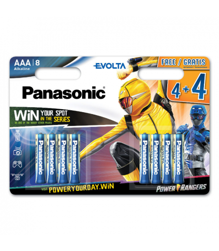 Baterie alkaliczne R03 (AAA), 8 szt., Evolta, PANASONIC PNLR03-4+4 EVOLTA