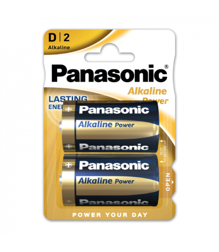 Baterie alkaliczne R20 (D), 2 szt., blister, Alkaline Power, PANASONIC PNLR20-2BP ALKALINE POWER