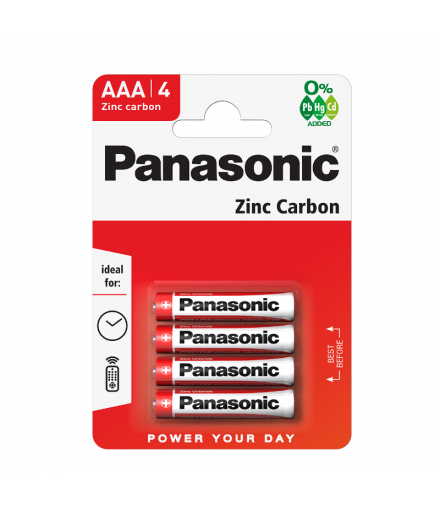 Baterie R03 (AAA), 4 szt., blister, PANASONIC PNR03-4BP