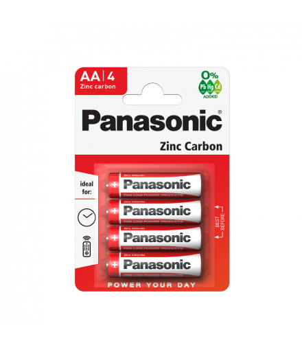 Baterie R06 (AA), 4 szt., blister, PANASONIC PNR06-4BP