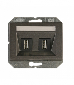 Gniazdo 2 x USB, 2.1 A, grafitowe, XP500, Vilma USB/USBGR