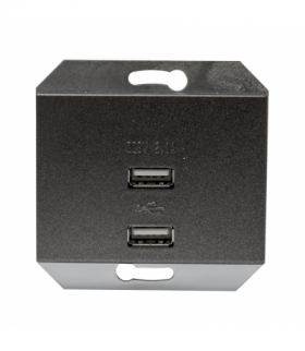 Gniazdo 2 x USB, 2.1 A, grafitowe, XP500, Vilma USB-5V-DC2.1AGR