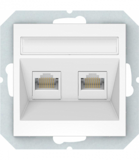 Gniazdo komputerowe 2 x RJ45, czarne, QUADRUM, Vilma QR1018W