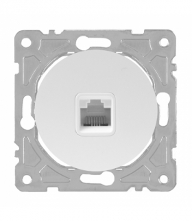 Gniazdo komputerowe RJ45, białe, Soul SEU1017W