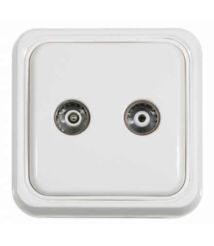 Gniazdo RTV końcowe, natynkowe, białe, LK65 65032