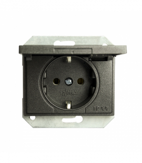 Gniazdo Schuko, IP44, grafitowe, XP500, Vilma RP16-003-02-12GR
