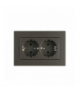 Gniazdo Schuko, podwójne, grafitowe, XP500, Vilma RP16-021-12GR