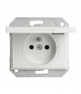 Gniazdo z uziemieniem, IP44, białe, XP500, Vilma RP16-003-02B
