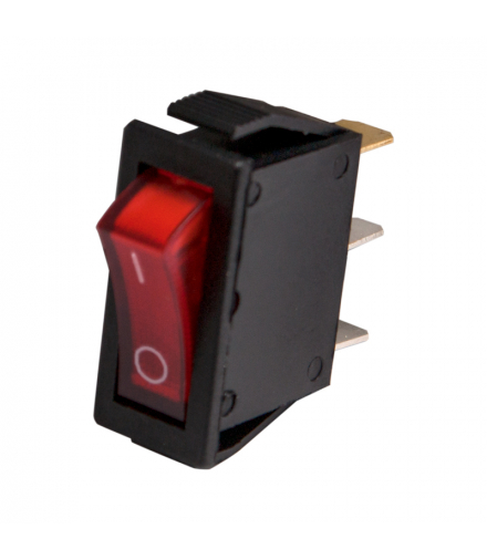 Przełącznik klawiszowy podświetlany, 1 tor, 15 A, czerwony BMEP010