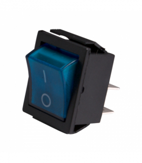 Przełącznik klawiszowy podświetlany, 2 tory, 15 A, niebieski BMEP011