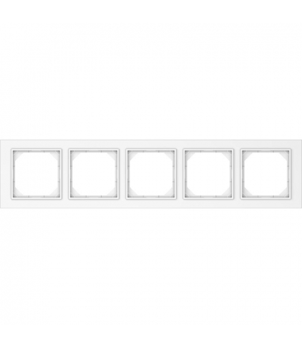 Ramka pięciokrotna, plastikowa, biała, QUADRUM, Vilma QR1005W