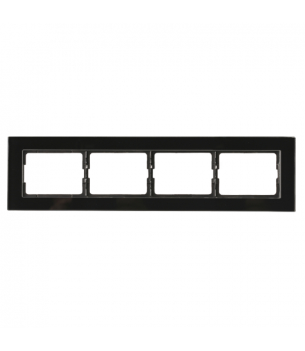 Ramka poczwórna, szklana, czarna, XP500, Vilma R04GB