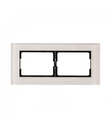 Ramka podwójna, szklana, biała, XP500, Vilma R02G