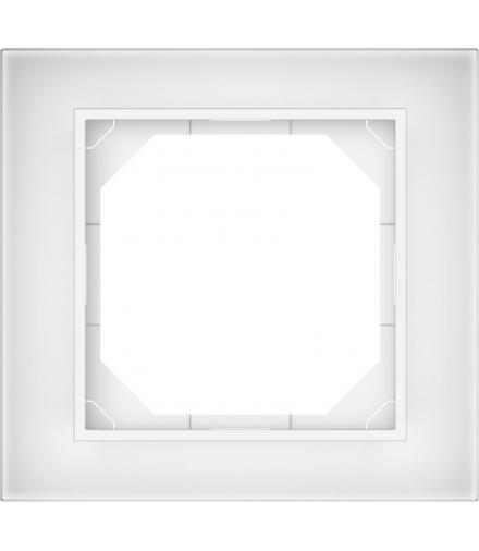Ramka pojedyncza, szklana, biała, QUADRUM, Vilma QR1001GW