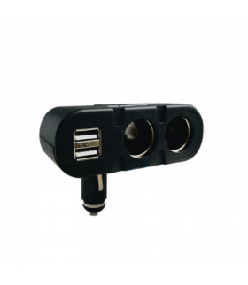 Rozdzielacz samochodowy, 2 gniazda, 2 x USB WF003