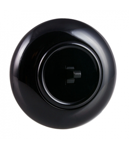 Włącznik krzyżowy z ramką, czarny, LOFT LF0023B